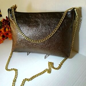 Genuine Italian Calf Leather Borse In Pele Luxury Bronze Clutch or Cross …